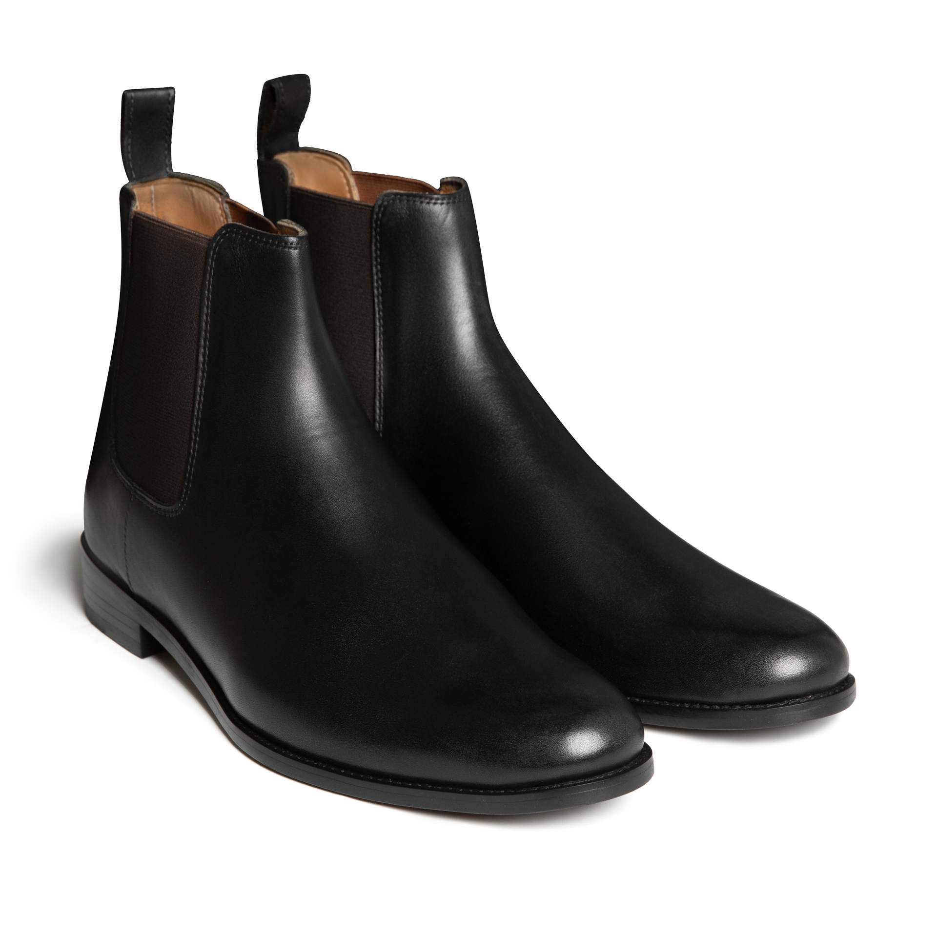 Classy Chelsea Boots, Black, Cow Leather
