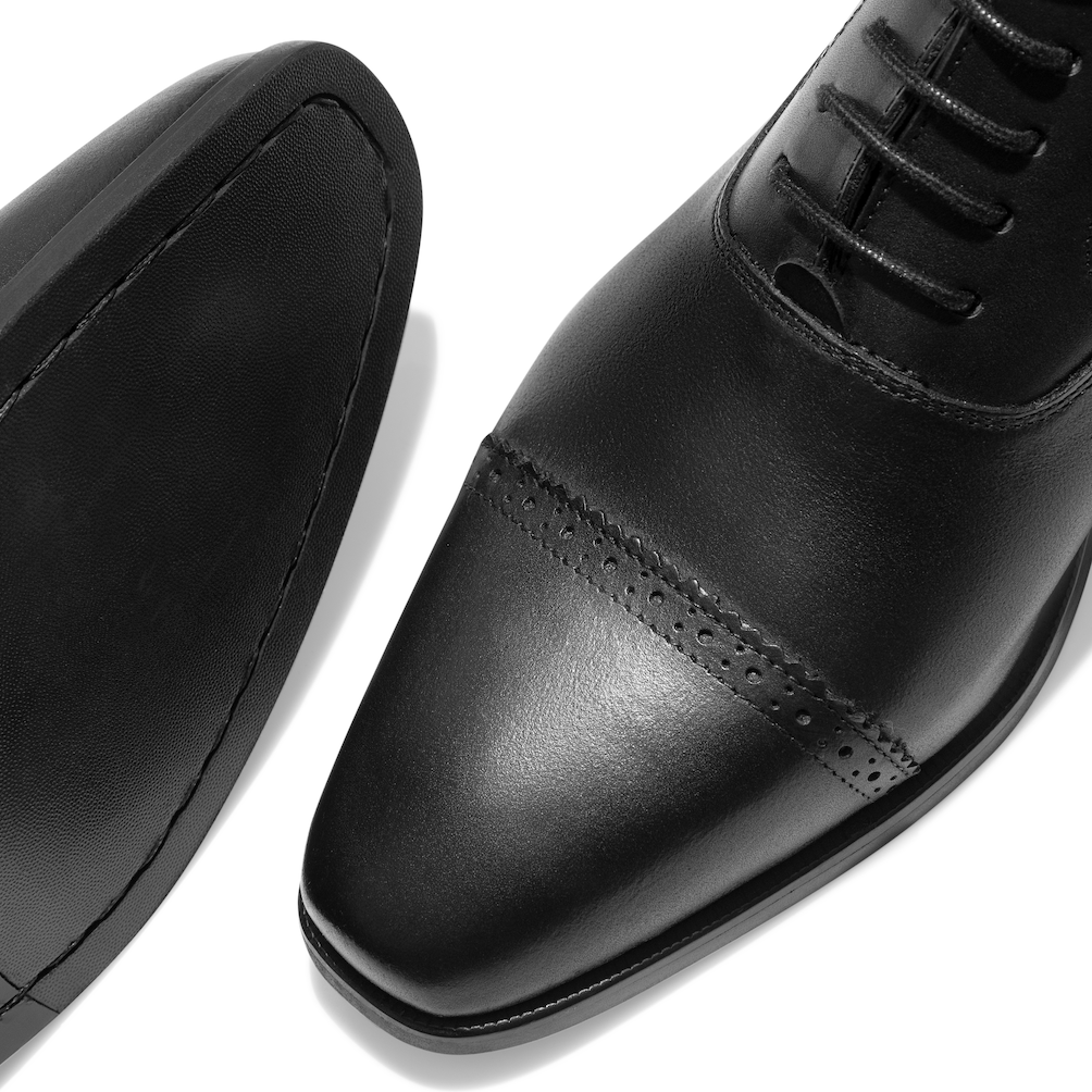 Captoe Oxford, Black, Leather - Image 4